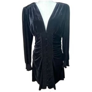 Zara Women's Black Velvet Long Sleeve The Alessa Dress Large NWT